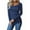 Navy Blue, variant on Dellytop Womens Long Sleeve Ribbed Button Down Casual Henley Shirts