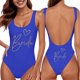 thumbnail image 1 of Bikini Mujer Traje de Baño Traje de Baño de Moda Para Mujer, Con Estampado de Letras, Bikini Sexy, Sin Mangas, Sin Espalda, Ropa de Playa de Verano, Trajes de Baño 522, 1 of 4