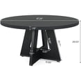 thumbnail image 2 of KIOOTTO 47" Round Dining Table for 4-6, Black Farmhouse Kitchen Table with Pedestal Base, 2 of 7