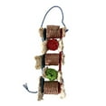 thumbnail image 3 of Jaula para loros de colores, juguetes colgantes para pájaros, mordeduras para masticar, perchas de entrenamiento, juguete para loros para pinzones, roja Yinane Perca de pájaro, 3 of 6