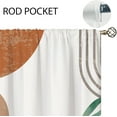 thumbnail image 5 of Boho Mid Century Small Kitchen Curtains Modern Abstract Window Treatment Leaf Rod Pocket Cafe Short Window Curtains for Bathroom Dining Laundry Room Bohemian Tier Treatment Drapes 26x36 inch, 5 of 6