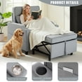 thumbnail image 3 of Sleeper Chair,Single Armchair Sofa with Pillow,Adjustable Backrest Recliner Sofa Modern Pull Out Couch Bed with USB Port Cup Holder Side Pocket,Grey, 3 of 8