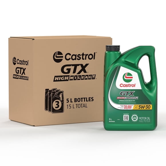 Castrol GTX High Mileage 5W30 5L Case Pack -3X5L Jugs