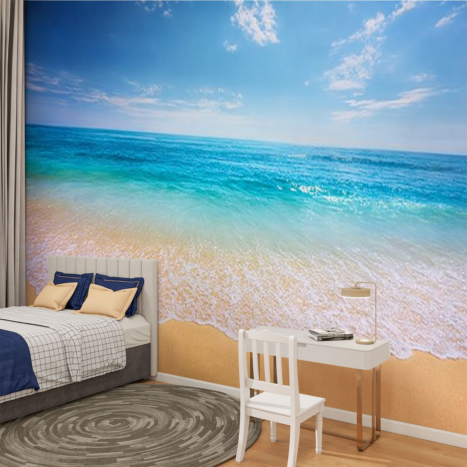 Peel and Stick Wallpaper beach tropical sea Modern Art Wall Mural Decor Self Adhesive and Removable 100in x 144in