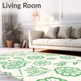 thumbnail image 2 of ODIKA 6'x9' Machine Washable Non-Slip Area Rug, Modern Petal Swirl with Delicate Flora and Curved Edges High Traffic Rug, Green, 593853, 2 of 7