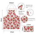 thumbnail image 7 of Red Strawberry Plants Fruit Heart Apron-Garden Aprons for Women with Pockets-Cotton Linen Waterproof Kitchen Cooking Gardening Aprons Adjustable for Kitchen,Cooking,BBQ and Salon 33x27 Inch, 7 of 7