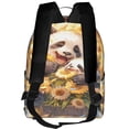 thumbnail image 3 of Lsque Cute Panda Sunflower Pattern Backpack – School Travel Canvas Daypack with Ergonomic Padded Straps, Multiple Compartments & Leather Handle, 3 of 5