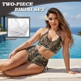 thumbnail image 3 of Xoenoiee Deer Hunting Camo Print Womens High Waisted Bikini Sets Ruffle Tummy Control Swimsuits Full Coverage Cheeky Two Piece Bathing Suit, Size M, 3 of 7