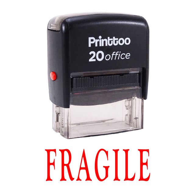 Printtoo FRAGILE Self Inking Rubber Stamp Office Stationary Stamp-Red