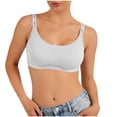 thumbnail image 2 of Mgmyaa Seamless Wireless T-Shirt Bra Women's Solid Color Bra with Hook & Eye Soft Skin-Friendly Fabric Letter Straps, 2 of 9