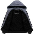 thumbnail image 3 of Chrisuno Men's Faux Leather Jacket Vintage Motorcycle Jacket Heat Winter Coat Black 2XL, 3 of 5