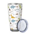 thumbnail image 2 of Picia Dinosaur Pattern 20 oz Tumbler Stainless Steel Vacuum Insulated Coffee Ice Cup Double Wall Travel Flask Dual Lid Water Bottle, Eco-friendly Car Cup, 2 of 8
