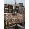 thumbnail image 3 of Outdoor Tablecloth with Umbrella Hole Zipper Brown Flowers Round Tablecloth 60" Waterproof Outside Table Cloth Spring Floral Farmhouse Art Patio Table Cover Tablecloths for Picnic Party, 3 of 8