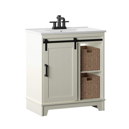 Pamari Cassara 30 Single Bathroom Vanity With Sliding Barn Door