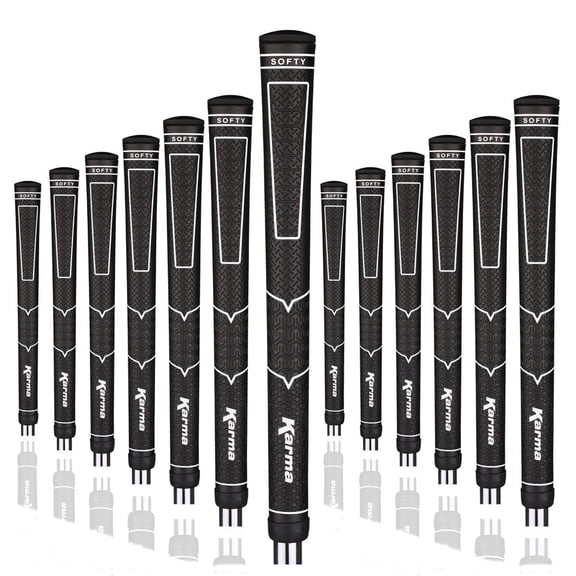 Karma Softy Golf Grips (13 Pack), Black/White Polyurethane, Men's Standard Size