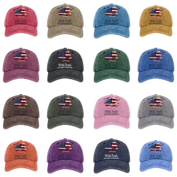 250th Anniversary 250 Years Freedoms Baseball Hat Running Embroidered Cap Vintage Flag Graphic Baseball Caps Adjustable Trendy & Fashionable Unisex Casual Fishing & Camping Hat