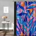 thumbnail image 2 of Orinice Shower Curtain with Hook Watercolor Tropical Leaves Flowers Palm Leaves Bird-of-Paradise Painting on Pink Summer Stall Size Bathroom Waterproof Decoration Tasteless 36x72, 2 of 7