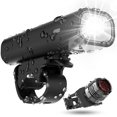 thumbnail image 1 of USB Rechargeable Bike Light Set,400 Lumen Super Bright Headlight Front Lights and Back Rear LED,4 Light Mode Fits All Bicycles, Mountain,Road, 1 of 7