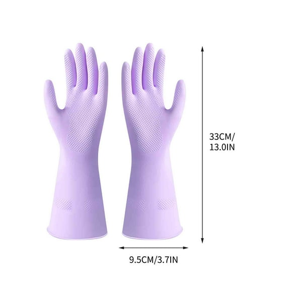 LanSuare Heavy-Duty Cleaning Gloves, Thickened Rubber Dishwashing Pair, Household Chores, Chemical-Resistant, Long Cuff Protection