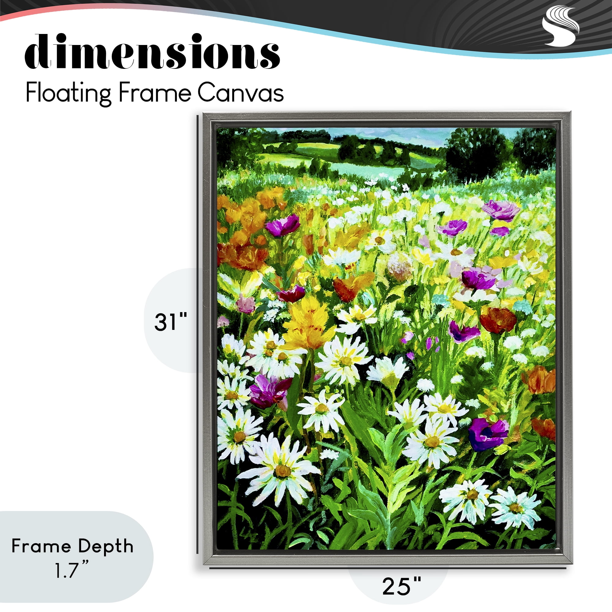 Stupell Industries Hillside Fusion Meadow Gray Framed Floater Canvas Wall Art, design by Lee Ann Zirbes