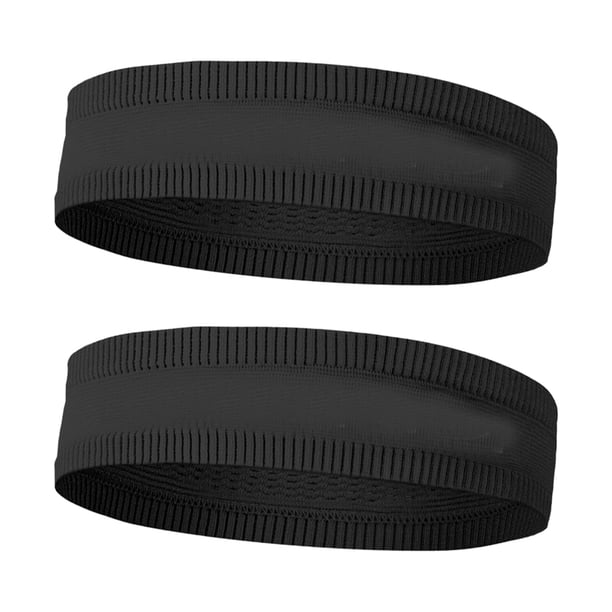 Bandas para la cabeza Bandas para el sudor para mujeres y hombres │ Bandas para la cabeza de entrenamiento Banda para el cabello Banda para el sudor para ejercicio físico negro