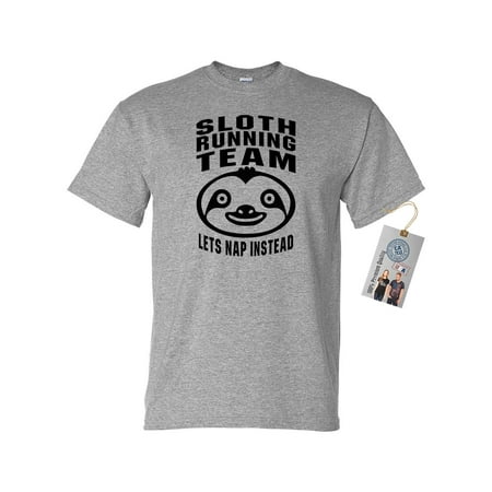 Sloth Running Team Funny Shirt Mens Womens Short Sleeve