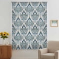 thumbnail image 3 of Boho Floral Sheer Curtains 54 Inches Long, Retro Teal Blue Flower Vintage Light Filering Curtains, Breathable Simi Curtain Privacy Drapes for Kitchen Bathroom Lightweight Small Window Treatment, 3 of 9