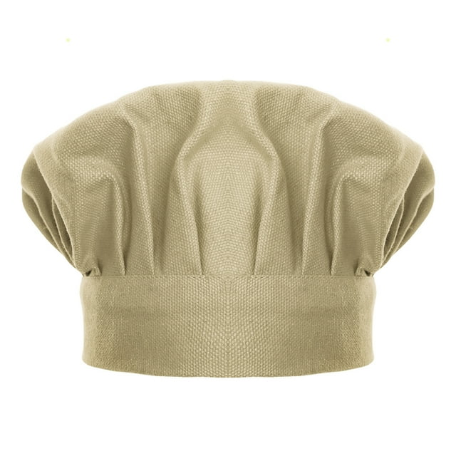 TOPTIE Chef Hat for Kid & Adult, Cotton Elastic Adjustable Kitchen Cooking Baking Hat-Khaki-L