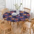 thumbnail image 3 of Magical Pumpkin Castle Halloween Pattern Round Fitted Tablecloth with Elastic Edge,Dining Table Cover Waterproof,Outdoor Round Tablecloth for Camping,Dining,Indoor and Outdoor, 3 of 7