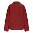 thumbnail image 6 of Nfurl Womens Zip up Quilted Barn Jackets Loose Fit Long Sleeve Solid Color Lapel Puffer Jacket Winter Padded Outerwear Coats Red L, 6 of 9
