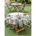 thumbnail image 5 of Outdoor Tablecloth with Umbrella Hole, Sage Green Ocean Spillproof Waterproof Outdoor Table Cover, Coastal Eucalyptus Starfish Shell Patio Tablecloths for Party/Garden/Picnic, Round 54 inch, 5 of 9