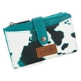 thumbnail image 3 of Wrangler Wallets for Women Slim Bifold Credit Card Holder, Cow Print-Light Turquoise, 3 of 7
