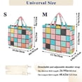 thumbnail image 2 of FORMRS Womens Corduroy Tote Bag Crossbody Shoulder Handbag with Pocket, Colorful Checkered Pattern, 2 of 7