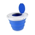 thumbnail image 3 of Cubo plegable con tapa para fregona, ideal para autocaravanas y camping. azul, 3 of 9