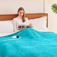 thumbnail image 6 of PMONPA Electric Heated Blanket, Flannel & Sherpa Heating Blanket for Adult, Fast-Heating with 10 Heat Levels 5 Time Settings (51"x61", Teal), 6 of 6