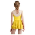 thumbnail image 4 of LiiYii Kids Girls Shiny Rhinestone Sleeveless Tiered Ruffle Figure Skating Dance Dress Ballet Tulle Yellow 4, 4 of 5
