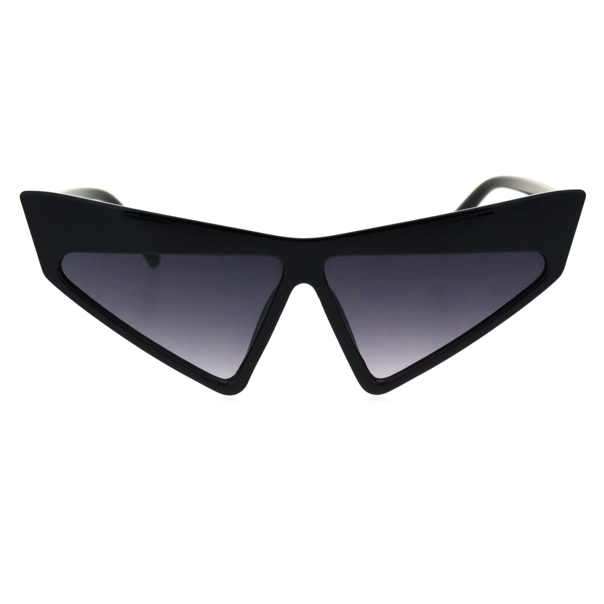 SA106 Thick Angry Eyebrow Plastic Triangle Cat Eye Sunglasses Black
