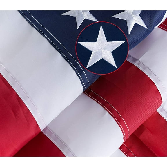 WowKing USA Flag 4x6 Outdoor Flag - Embroidered Stars Sewn Stripes Solid - Heavy Duty 2 Brass Grommet Strong Canvas Heading Durable Oxford Nylon Indoor American Flags