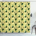 thumbnail image 1 of Avocado Shower Curtain, Watercolor Art Effect Background Pattern with Pieces of Summer Season Exotic Food, Fabric Bathroom Set with Hooks, 69W X 84L Inches Extra Long, Multicolor, by Ambesonne, 1 of 3