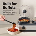 thumbnail image 4 of Chefman Triple Slow Cooker & Buffet Server, Three 2.5-Quart Inserts – Stainless Steel, 4 of 7