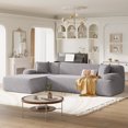 thumbnail image 2 of 109'' Modular Sectional Couch, Modern L-Shape Floor Sofa with Chaise Lounge, Comfy Chenille Fabric Sponge Sofa Couch, Upholstered Corner Cloud Couch ,2 Piece Free Combination ﻿, 2 of 19