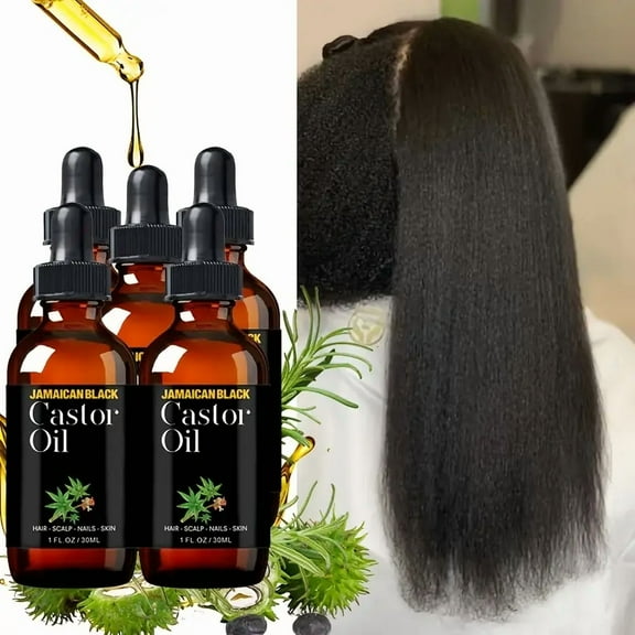 Jamaican Black Castor Oil, 30ML/1Fl.oz - Moisturizing & Hydrating With Glycerin And Hyaluronic Acid For Smooth, Frizz-Free Hair, Beard, Eyelashes & Brows, Nice Gift Choice For Women/Men