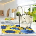thumbnail image 5 of Dish Drying Mat Kitchen Counter Blue Yellow Sunflowers Dishes Drainer Pad Absorbent Microfiber Reversible 18"x24", 5 of 7