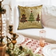 thumbnail image 5 of Btomtd 17.7x17.7 in Santa Claus Christmas Tree Pillow Cover Printed Embroidery Decorative Pillowcase Cushion Pad Holiday Decor Cushion Cover Festive Pillow Case, Gold-C, 5 of 7
