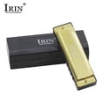 thumbnail image 3 of Armónica de Blues IRIN G-20 de 10 agujeros en tono G, diseño dorado para principiantes y expertos, compacta y portátil con estuche ABS y paño de limpieza., 3 of 6