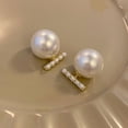 thumbnail image 1 of Pendientes de perlas de estilo coreano con aguja de plata s925 para mujer, aretes sencillos y elegantes que combinan con todo, joyería para las orejas con el mismo estilo, 1 of 6