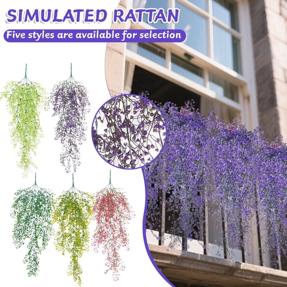 Wisteria Artificial Flowers Garland Wedding Arch Decoration Fake Plants Foliage Rattan Trailing Faux Flowers Ivy Wall