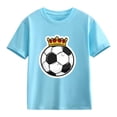 thumbnail image 4 of Atogsazn Soccer Printed T-shirt for Boys Kids Casual Short Sleeve Crew Neck Casual Tees For Kids Sports Light Blue 11-12 Years Fashion, 4 of 7
