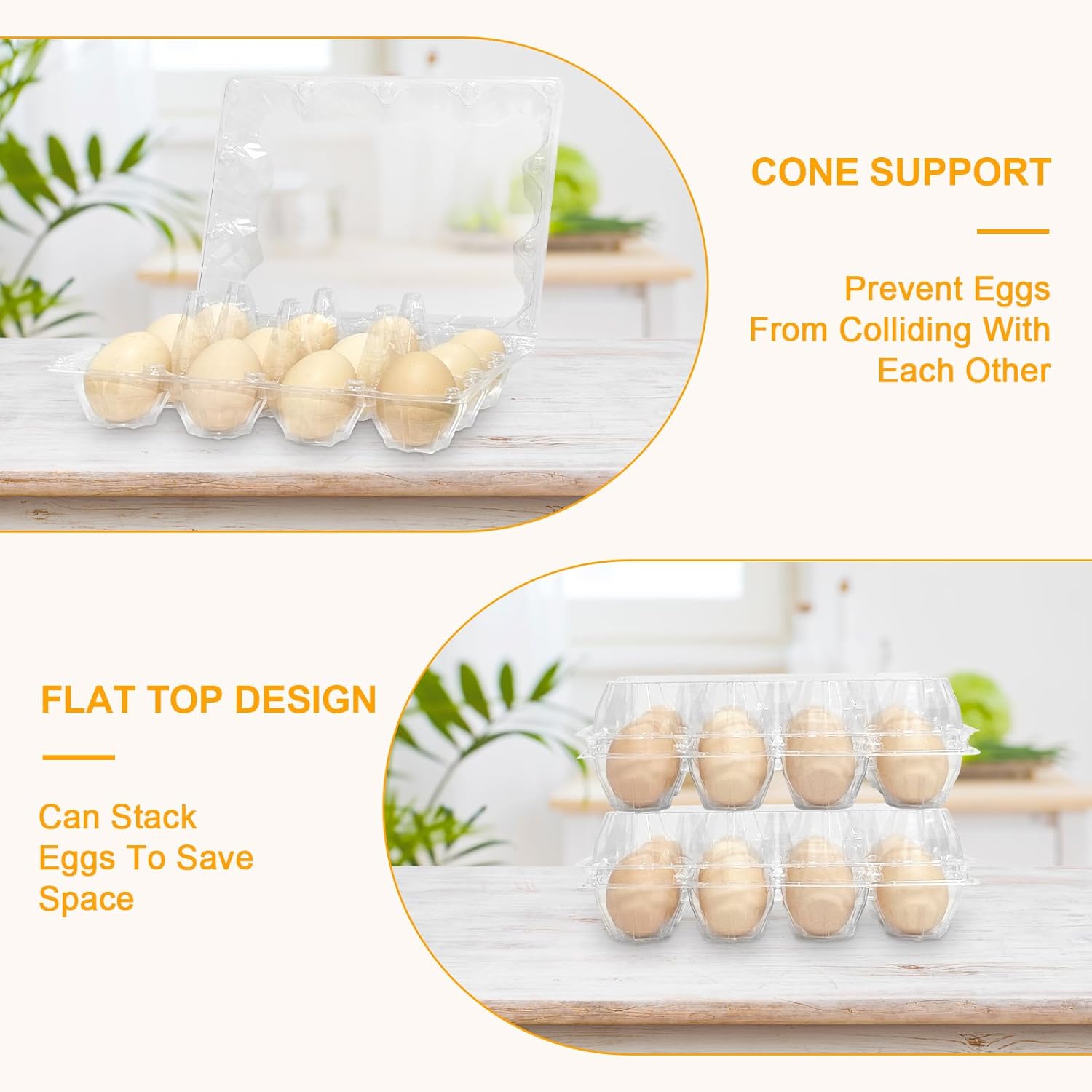 40 Pack Egg Cartons 12 Count - Egg Cartons Cheap Bulk Large - 1 Dozen Plastic Jumbo Egg Cartons Bulk, Clear Empty Chicken Egg Carton for Fresh Duck Goose Eggs