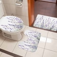 thumbnail image 4 of Lavender Floral Bath Mat 3 Piece Bathroom Rug Set, Spring Flowers Botanical Plants Non Slip Bath Rug Contour Mat and Toilet Lid Cover, Absorbent Shower Mats Soft Bath Rugs and Mats Sets, 4 of 8